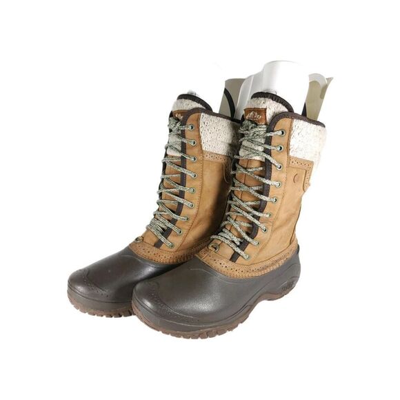 The North Face Women’s Shellista II US9 Brown Leather Faux Fur Waterproof Boots - Picture 1 of 14